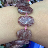Tiger Eye Green Jade Strawberry Quartz Beads 15'' Square DIY Loose Beads