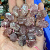 Tiger Eye Green Jade Strawberry Quartz Beads 15'' Square DIY Loose Beads