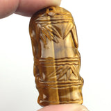 Natural Tiger Eye Carved Bamboo Pendant for Women Necklace