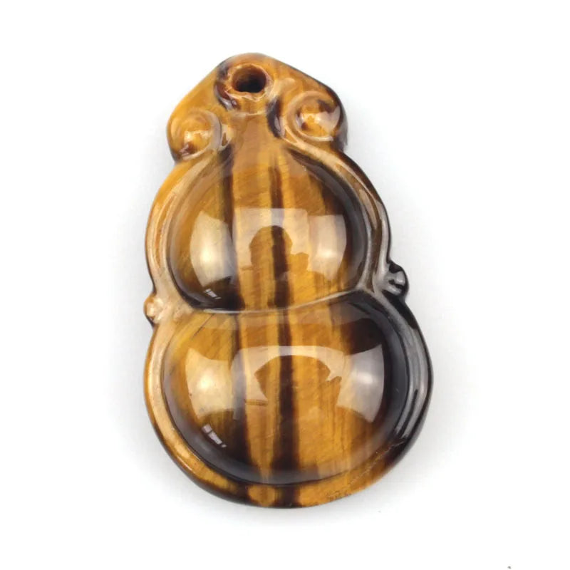 Natural Tiger Eye Pendant Carved Gourd Pendant For Women
