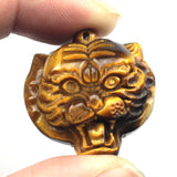 Natural Tiger Eye Pendant Carved Tiger Head Pendant For Gift Necklace