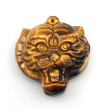 Natural Tiger Eye Pendant Carved Tiger Head Pendant For Gift Necklace