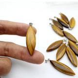 Tiger Eye Stone Marquise Pendant 40mm*12mm
