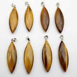 Tiger Eye Stone Marquise Pendant 40mm*12mm
