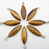 Tiger Eye Stone Marquise Pendant 40mm*12mm