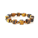 Tiger Eye Beaded Bracelet Cube Gemstone Women's Jewelry