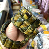 Natural Tiger Eye Stone Beads Bracelet Gemstone Bangle DIY Jewelry