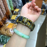 Natural Tiger Eye Stone Beads Bracelet Gemstone Bangle DIY Jewelry