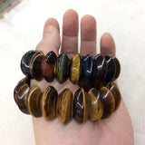 Tiger Eye Stone Beads Bracelet Gemstone Bangle Fine Jewelry for Man Woman Gift