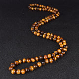 Tiger Eye Stone Beads Necklace for Meditation Yoga Men Women