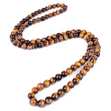 Tiger Eye Stone Beads Necklace for Meditation Yoga Men Women
