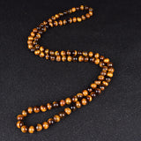 Tiger Eye Stone Beads Necklace for Meditation Yoga Men Women