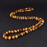 Tiger Eye Stone Beads Necklace for Meditation Yoga Men Women