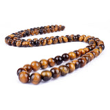 Tiger Eye Stone Beads Necklace for Meditation Yoga Men Women
