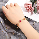 Tiger Eye Stone Bracelet Colorful Gem Good Luck 18K Plated Chain Charm