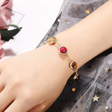 Tiger Eye Stone Bracelet Colorful Gem Good Luck 18K Plated Chain Charm