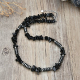 Tiger Eye Stone Catholic Beads Necklace Hematite Jewelry