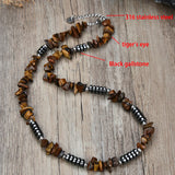 Tiger Eye Stone Catholic Beads Necklace Hematite Jewelry