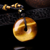 Tiger Eye Stone Cicada Pendant Necklace Charm Jewellery