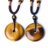 Tiger Eye Stone Cicada Pendant Necklace Charm Jewellery