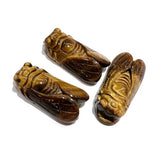 Tiger Eye Stone Cicadas Quartz Crystal Hand Carved Mineral Specimen