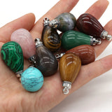Tiger Eye Stone Perfume Bottle Pendant Charms for Jewelry Making