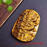 Tiger Eye Jade Dragon Pendant Necklace Amulet Luck Women Men