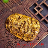 Tiger Eye Jade Dragon Pendant Necklace Amulet Luck Women Men