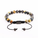 Tiger Eye Stone Bracelet with Micro CZ Ball