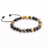 Tiger Eye Stone Bracelet with Micro CZ Ball