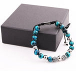 Tiger Eye Stone Bracelet with Micro CZ Ball