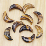 Tiger Eye Stone Moon Gemstone Ornament Craft Gift Decor Charms Necklace Pendant