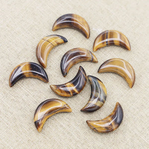 Tiger Eye Stone Moon Gemstone Ornament Craft Gift Decor Charms Necklace Pendant