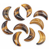 Tiger Eye Stone Moon Gemstone Ornament Craft Gift Decor Charms Necklace Pendant