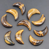 Tiger Eye Stone Moon Gemstone Ornament Craft Gift Decor Charms Necklace Pendant