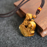 Tiger Eye Stone Piyao Necklace Pendant Healing Protection