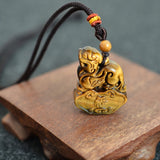 Tiger Eye Stone Piyao Necklace Pendant Healing Protection