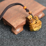 Tiger Eye Stone Piyao Necklace Pendant Healing Protection