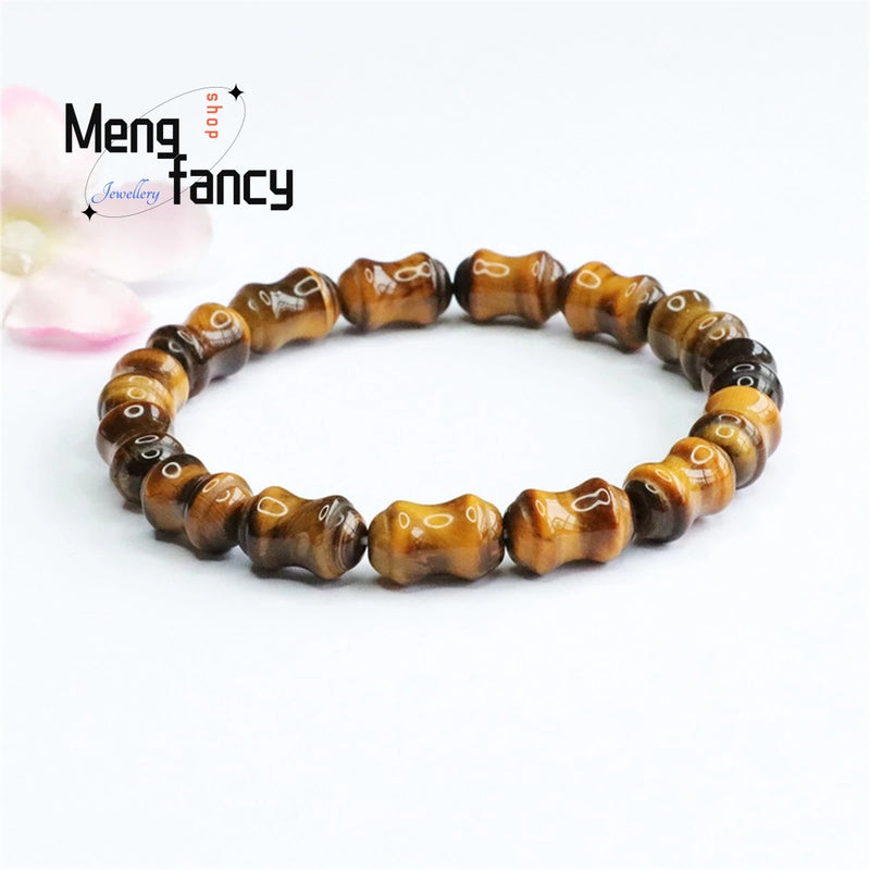 Tiger Eye Stone Beaded Bracelet Retro Men Women Jewelry Charm Gift