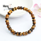 Tiger Eye Stone Beaded Bracelet Retro Men Women Jewelry Charm Gift