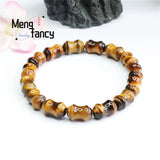 Tiger Eye Stone Beaded Bracelet Retro Men Women Jewelry Charm Gift