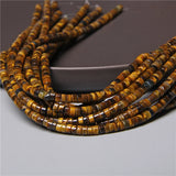 Tiger Eye Stone Rondelle Beads Polished Flat Spacer Loose Strand Tiny Beads