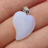 Tiger Eye Rose Quartz Pendant Heart Shape Necklace DIY Jewelry 16x20mm