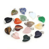 Tiger Eye Rose Quartz Pendant Heart Shape Necklace DIY Jewelry 16x20mm