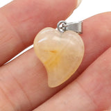 Tiger Eye Rose Quartz Pendant Heart Shape Necklace DIY Jewelry 16x20mm