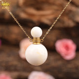 Tiger Eye Tridacna Stone Essential Oil Diffuser Pendant Necklace Women