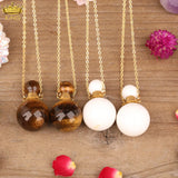 Tiger Eye Tridacna Stone Essential Oil Diffuser Pendant Necklace Women