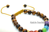 Tiger Eyes 7 Colors Stone Beads Chain Bracelets for Men and Women