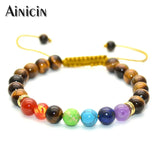 Tiger Eyes 7 Colors Stone Beads Chain Bracelets for Men and Women