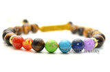 Tiger Eyes 7 Colors Stone Beads Chain Bracelets for Men and Women
